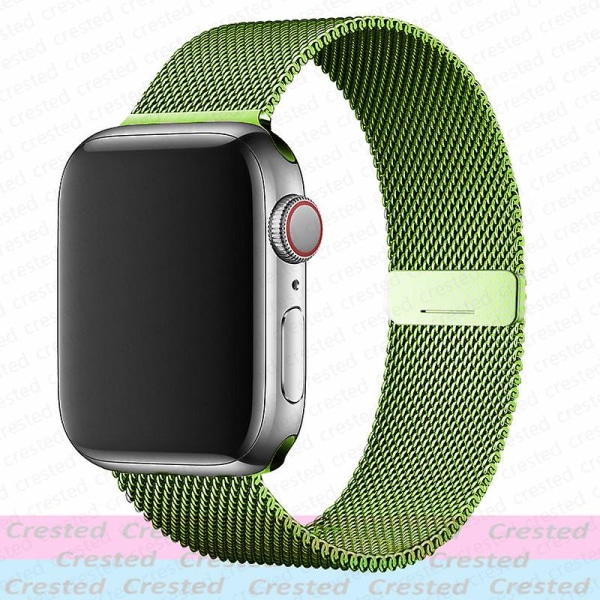 Milanese Loop-rem til Apple Watch Ultra-rem 44mm 40mm 45mm 41mm 49mm 42mm 38mm 44 Mm Correa Armbånd Iwatch Serie 3 6 Se 7 8 Grass green 38mm 40mm 41mm