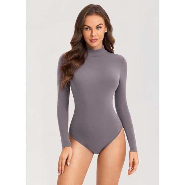 Kvinnors långärmade body med mock turtleneck toppar tröjor termisk underkläder