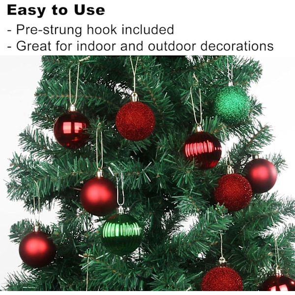 Mörk Röd 2,5\" Julgranskulor Julgransdekorationer Ornament Osplitterbar