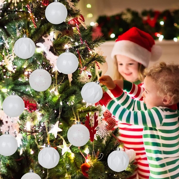 12 st 3,15\" julgranskulor krossäkra pärlvit julgran