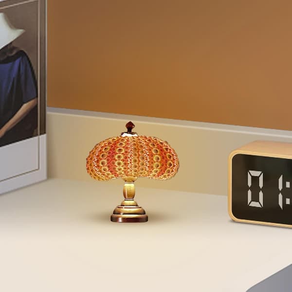 wxsp - 1 stk. Rosa Sjøpinnsvin Nattlys - Komplett DIY Materialsett - Mini Retro Stemningslys - Jenterom