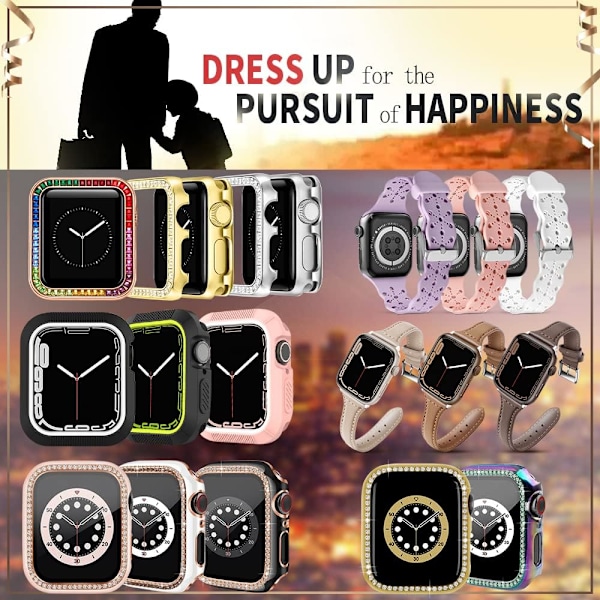 TPU Lettvekts 42mm Iwatch Deksel Allsidig Beskyttende Skjermbeskytter Kompatibel med Apple Watch Series 3 Series 2 Series 1, Sølv Deksel & Gull Deksel
