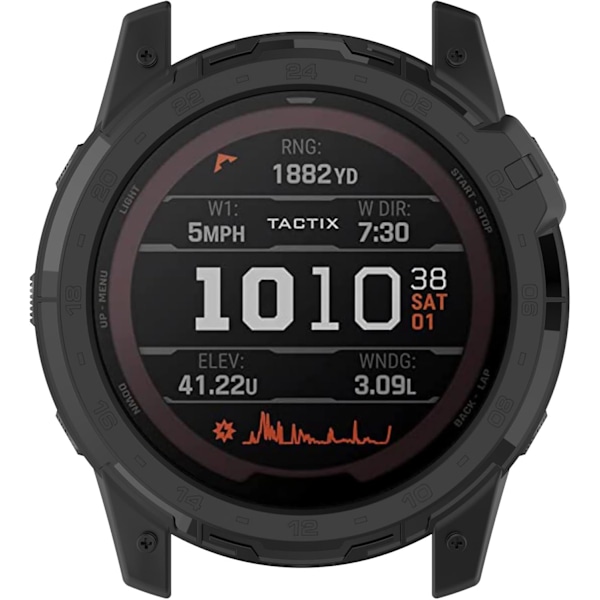 Kompatibel med Garmin Tactix 7 Amoled TPU Beskyttelsesdeksel, Smartklokke Beskyttelsesdeksel Skall Mykt og Slitesterkt Klokketilbehør (Svart) Bla