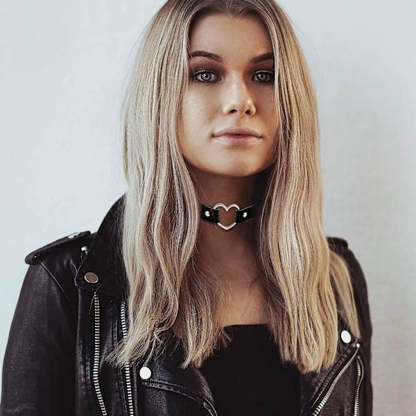 10 stk. PU læder sort choker halskæde til kvinder gotisk punk