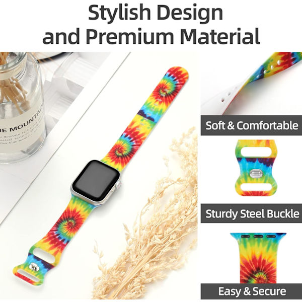 Bløde printede remme, der er kompatible med Apple Watch-remme