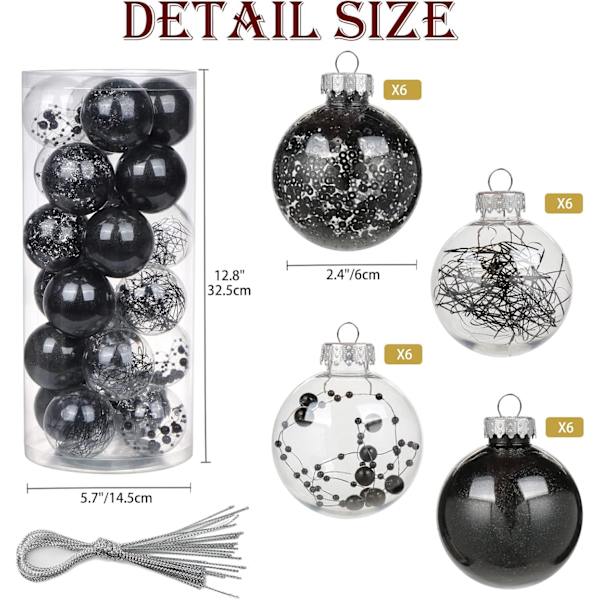 24 st julgranskulor 2,4'' krossäkra julgranskulor set