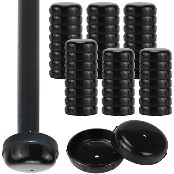 48 stk. smedejernsstolbensskydere af - Patio - Cap Glides Udskiftning - Sort 1,5 tommer udendørs vintage bord- og stolbensskydere