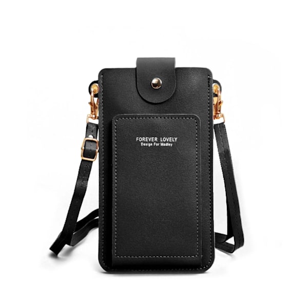 Mini axelväska för pekskärm Crossbody väska Licenskort Ba Black