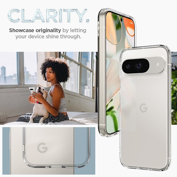 Ultra Hybrid Skal Designat för Pixel 9/Pixel 9 Pro Skal (2024) [Anti-Gulning], [Militärklassat Skydd] - Kristallklart Kristallklart
