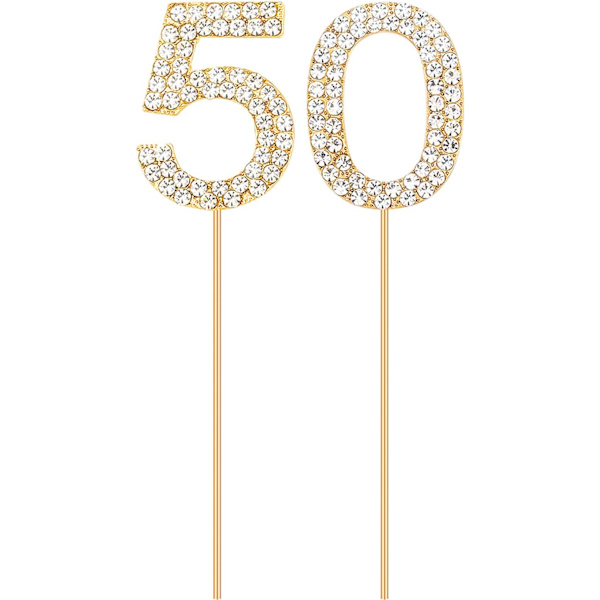 Kristall Rhinestone Cake Topper - 50-årsdag eller årsdag
