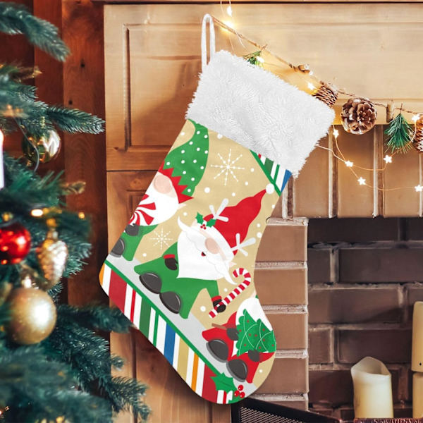 Julklapp, Personliga Julklappsstrumpor 2-pack Jultomten Snöflinga Jul 11 18 tum Julstrumpor Hängande Ornament