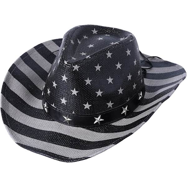 Cowboyhattar. Klassisk amerikansk flaggsommarhatt Western Cowboyhatt Halmhatt