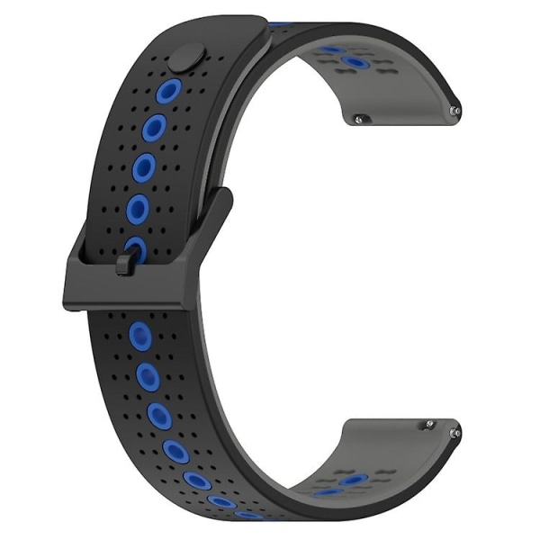 För Garmin Vivomove Sport 20mm Tricolor Andas Silikon Watch Band EKM Black-Grey-Blue