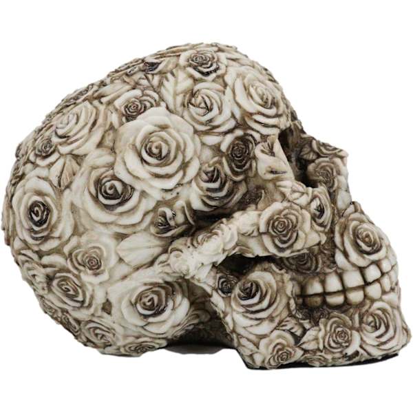 Ebros Day of The Dead Tooled Ornate Floral Skull Figurine DOD Rose Sugar Skulls Statue As Cranium Skeleton Head     Ossuary Macabre Altar Decor