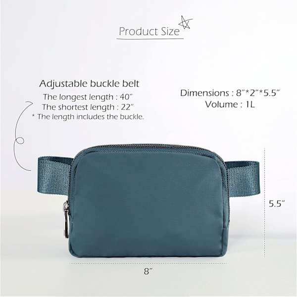 Unisex Mini Bältesväska med Justerbar Rem Liten Midjeväska
