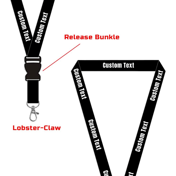 30/50/100 stk. tilpassede lanyards med ID-kortholdere, personlige nakkestropper lanyards i bulk, tilpassbar utskrift av logo/bilde/tekst/bilde for