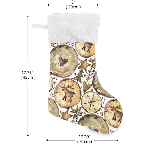 Jule-Strømpe, Personlige Jule-Strømper 2-pakning Jule-Rensdyr Træ 18 Tommer Jule-Strømper Hængende Ornament Pejs til Trædekoration