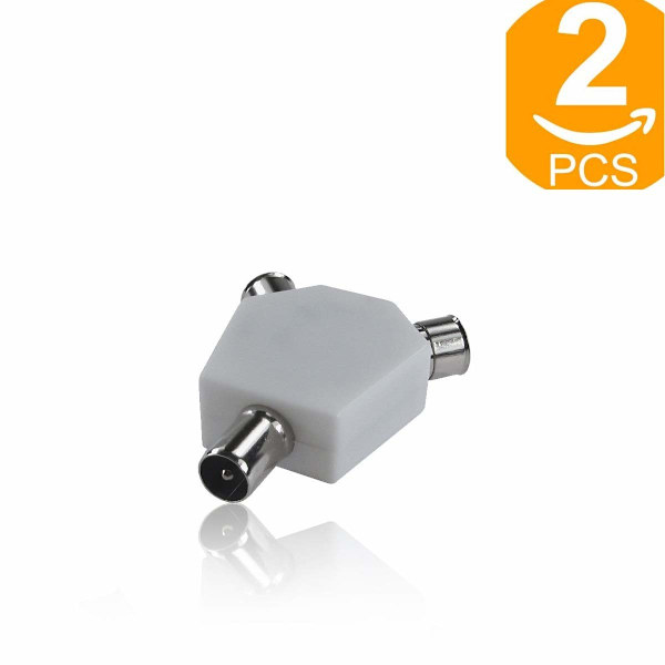 2-vejs TV-antenne splitter-stik - han- og hunstik (1 x 2)