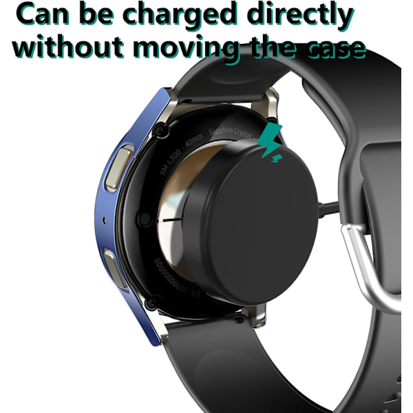 5-pak Skærmbeskyttelsesetui Kompatibelt med Galaxy Watch 7 44mm, Bling Krystal HD Hård PC Ultratyndt Krystal Bumper Etui (Transparent, Sort, Rose Pin)