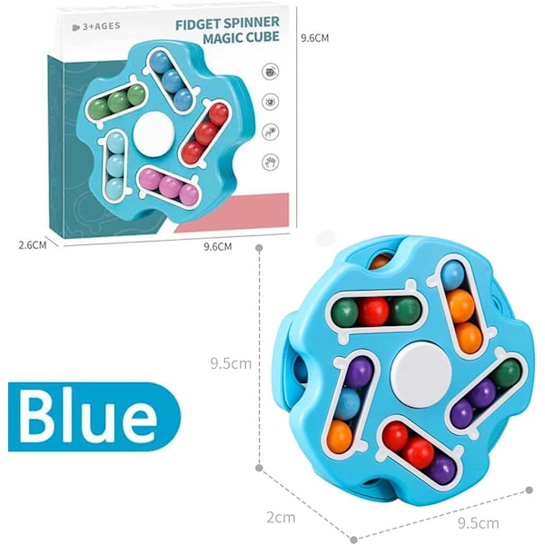 Roterande Rubiks Kub - Dubbel Flip Pussel - Stressreducerande Gåva (Blå)