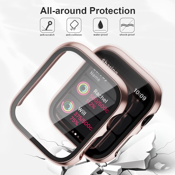 6-pack fodral för Apple Watch Series 3/2/1 38mm med härdat glas