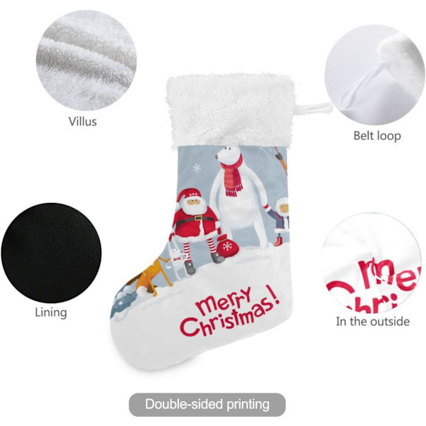 Jule-Strømpe, Personlige Jule-Strømper 2-pakning Jul Vinter Julemand Skovdyr 45,7 cm Jule-Strømper Hængende Ornament