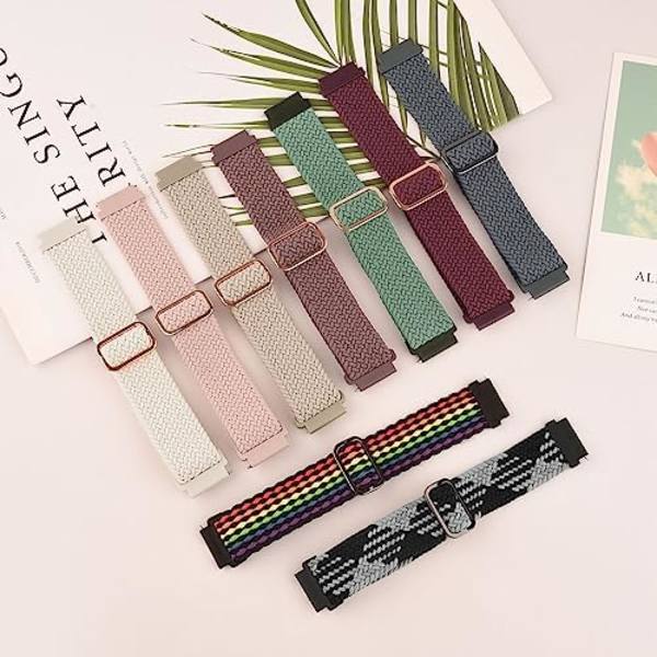 Flätade stretchiga remmar för Fitbit Versa 2 - Mjuk justerbar sportrem