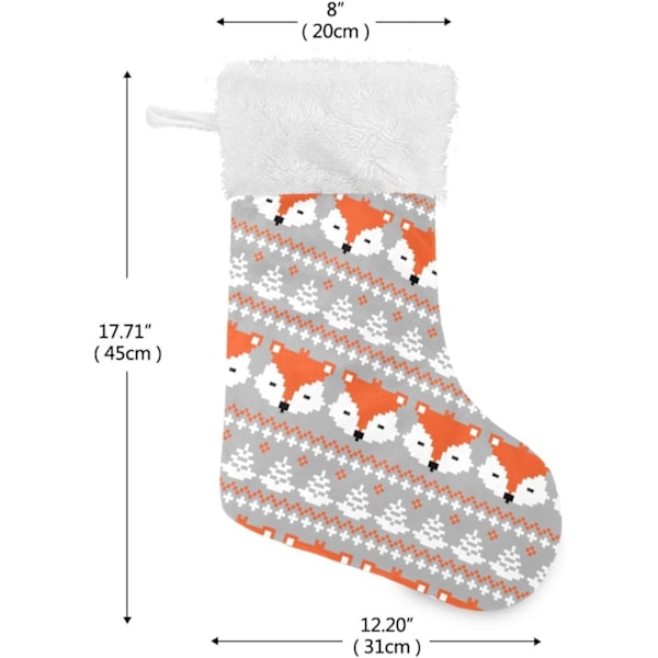 Jule-Strømpe, Personlige Jule-Strømper 2-pakning Ræv Børnevenlig Dyr Sød Boho 18 Tommer Jule-Strømper Hængende Ornament Pejs Til