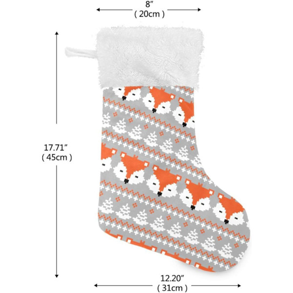 Julklapp, Personliga Julklappsstrumpor 2-pack Räv Barnlig Djur Söt Boho 18 tum Julstrumpor Hängande Ornament Eldstad för