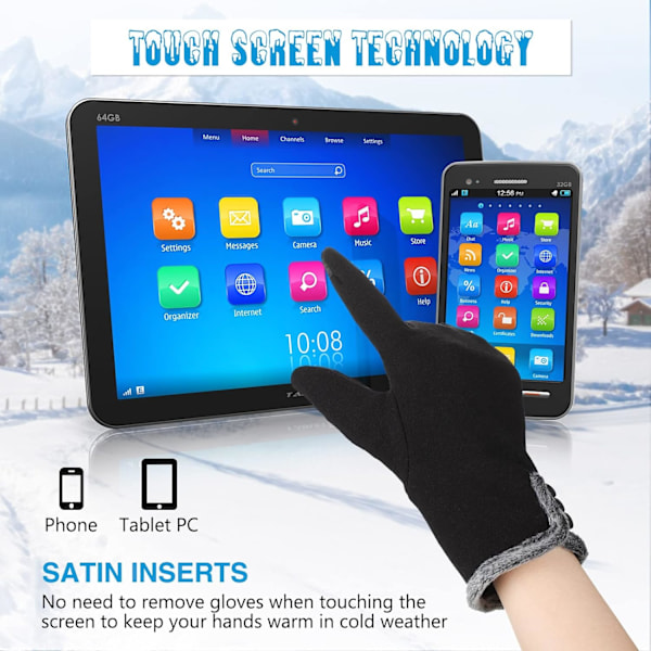 2 par damtouchscreenvinterhandskar - textingvantar