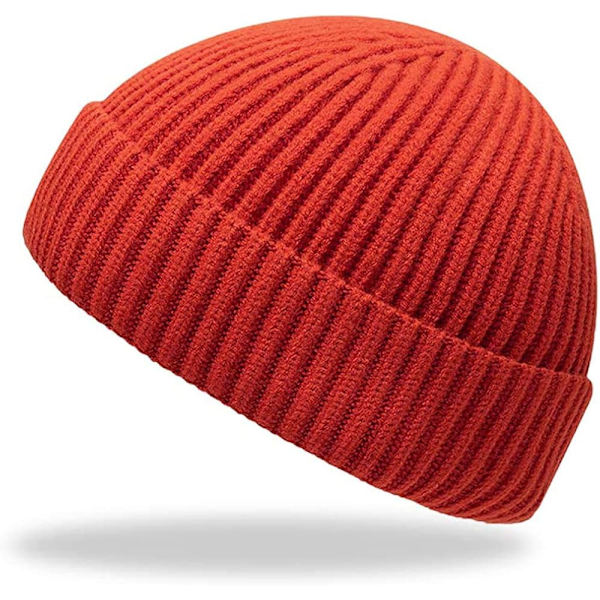 Hue Beanie Watch Hat Rulle op Kant. Vinter Varme Strik Huer Fisker Unisex