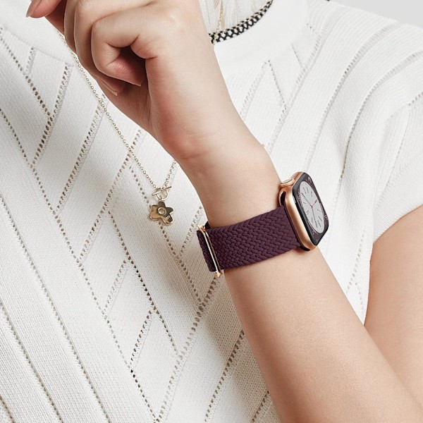 Flätad Solo Loop kompatibel med Apple Watch Band 38 mm