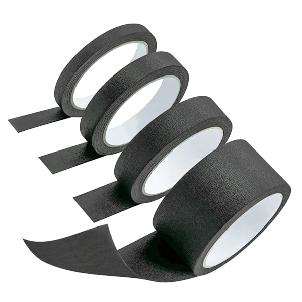 Svart maskeringstape malertape 1 1/2 3/4 2 tommer x 33yds 4 ruller