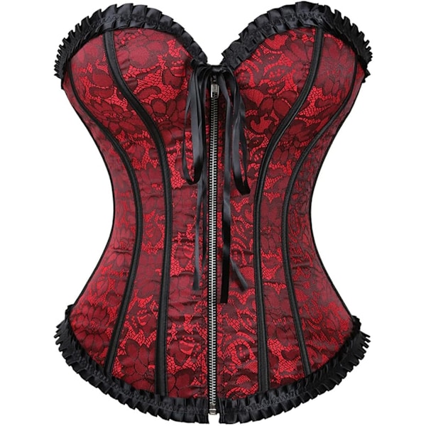 Korsetter för kvinnor Blommig Overbust Korsett Bustier Lingerie Top