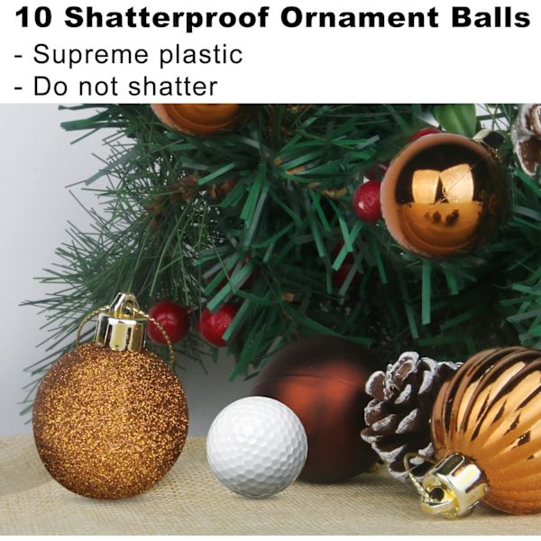 Brons 2,5\" Julgranskulor Julgransdekorationer Ornament Osplitterbara