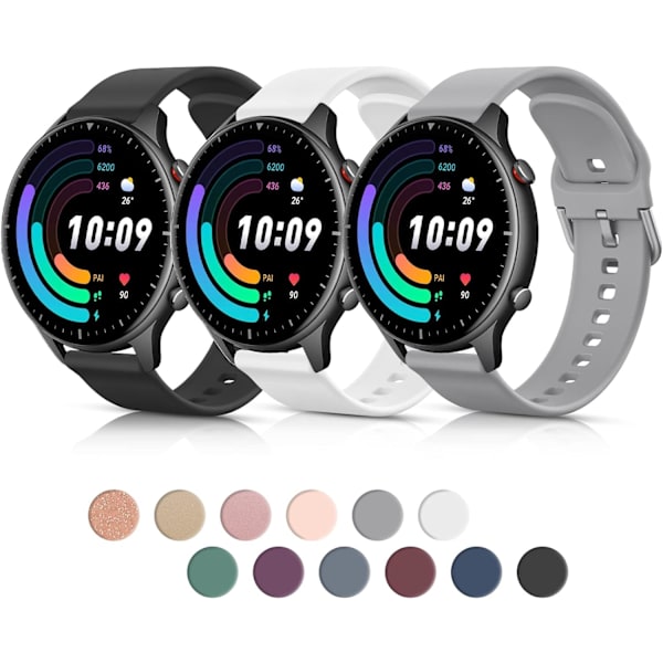Silikonerem til Amazfit GTR 2e/ GTR 2/ GTR 3 Pro/ GTR 3/ GTR 4