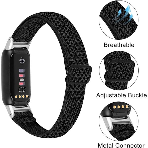 3-pack nylonband kompatibel med Fitbit Luxe, elastiskt armband