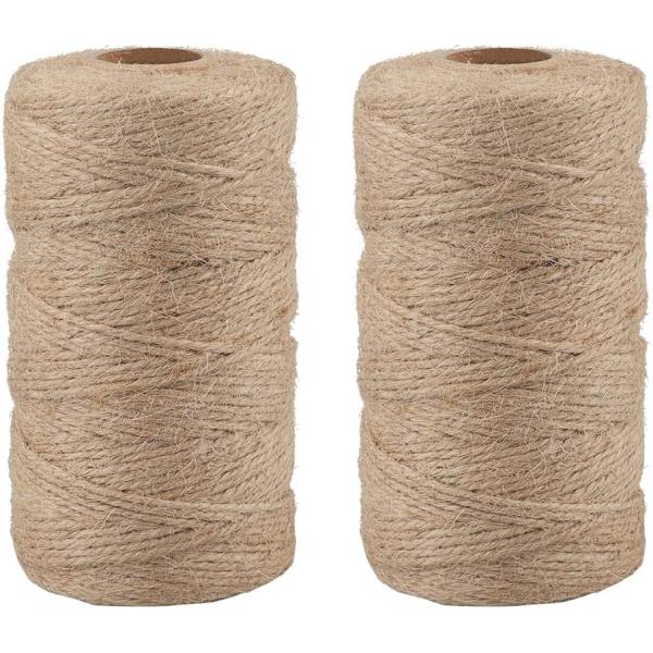 Jutegarn i kraftig kvalitet, 656 fod 2MM tykt naturligt jutegarn til planter