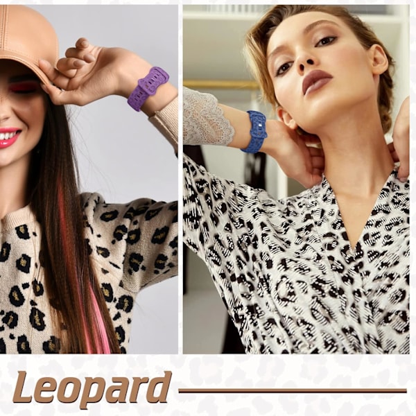 6-pack leopardgraverat band som är kompatibelt med Apple Watch