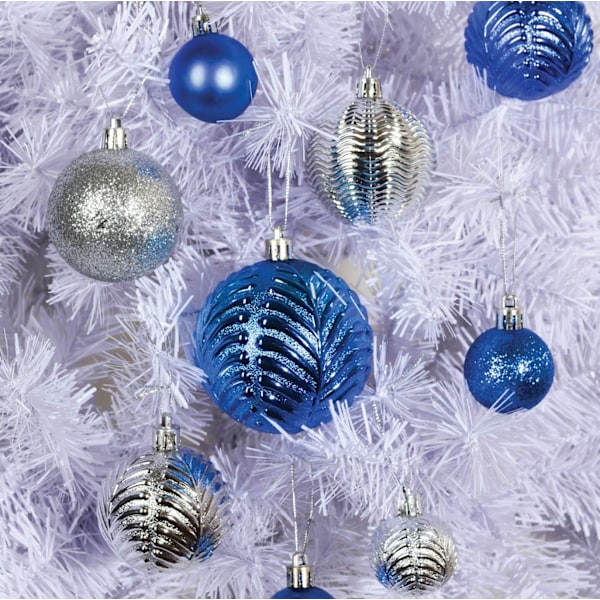 Julgransprydnader - Silver Christmas Ball Ornaments Set för jul,