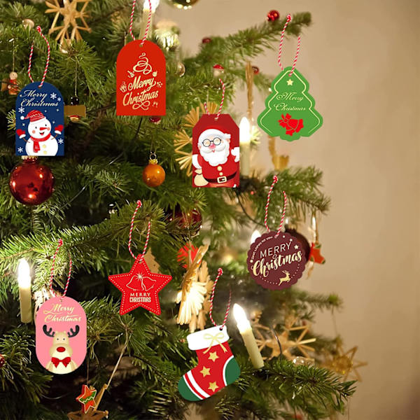 Julklappar av presenter - 48 färgglada kraftpapperslappar