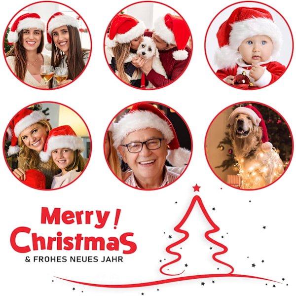 Julhatt, hatt, julhatt för unisex vuxna, extra tjock klassisk