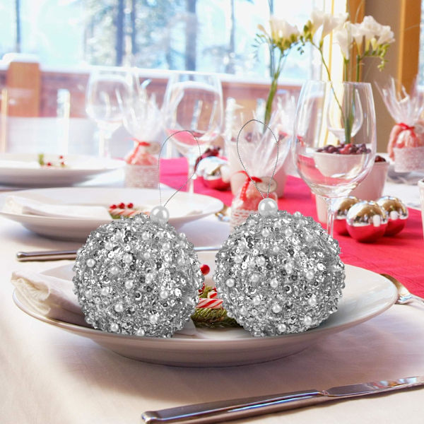 4,25\" Julgranskulor, 4-pack Silver Shatterproof Jul