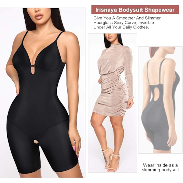 Kvinnors Shapewear Bodysuit Tummy Control Body Shaper Spaghetti Strap BH-topp