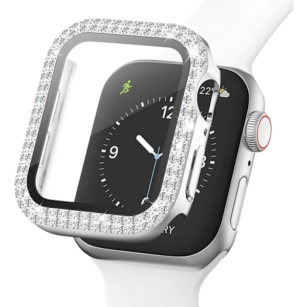 Bling-etui til Apple Watch Series 6 5 4 SE 40mm hærdet glas skærm