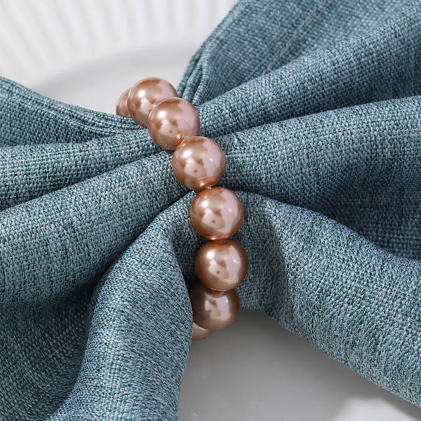 6 Faux Pearl serviettringer, serviettringer, håndlaget