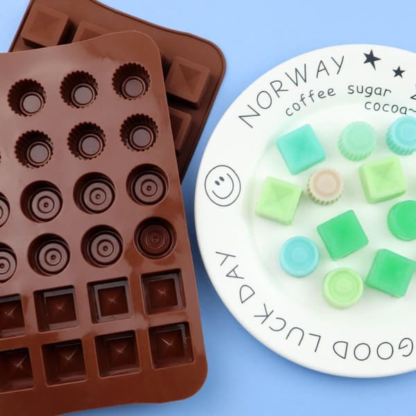2 stk. chokoladeforme, chokoladeforme, 24 hulrum, silikoneforme, non-stick form til chokolade, 3D silikoneform til kage, chokolade