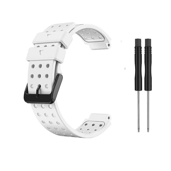 Mjukt silikonklockarmband 20 mm, ersättningsarmband för Garmin Approach S20/forerunner 220 230 235 630 620 735 White