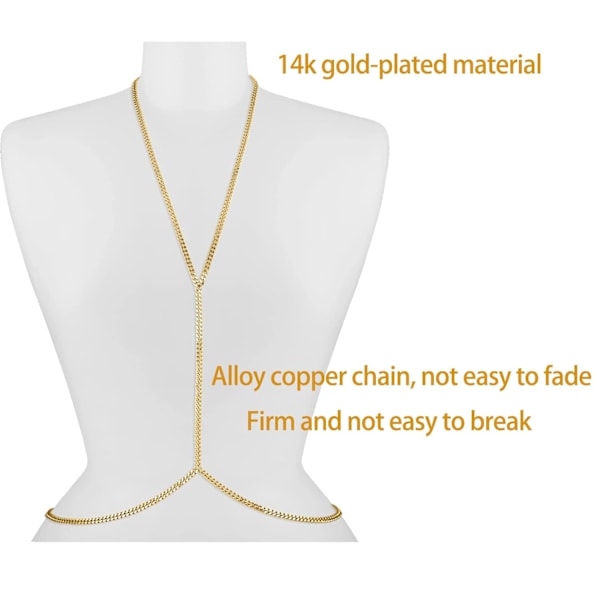 Charm Golden Body Chain Magkedja Midjekedjor för kvinnor