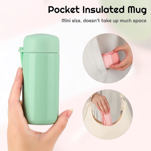 2-pack liten termos, 150 ml isolerad vattenflaska för varma och kalla drycker, rostfritt stål minitermos vakuumtermosmugg för skola, resor, arbete,